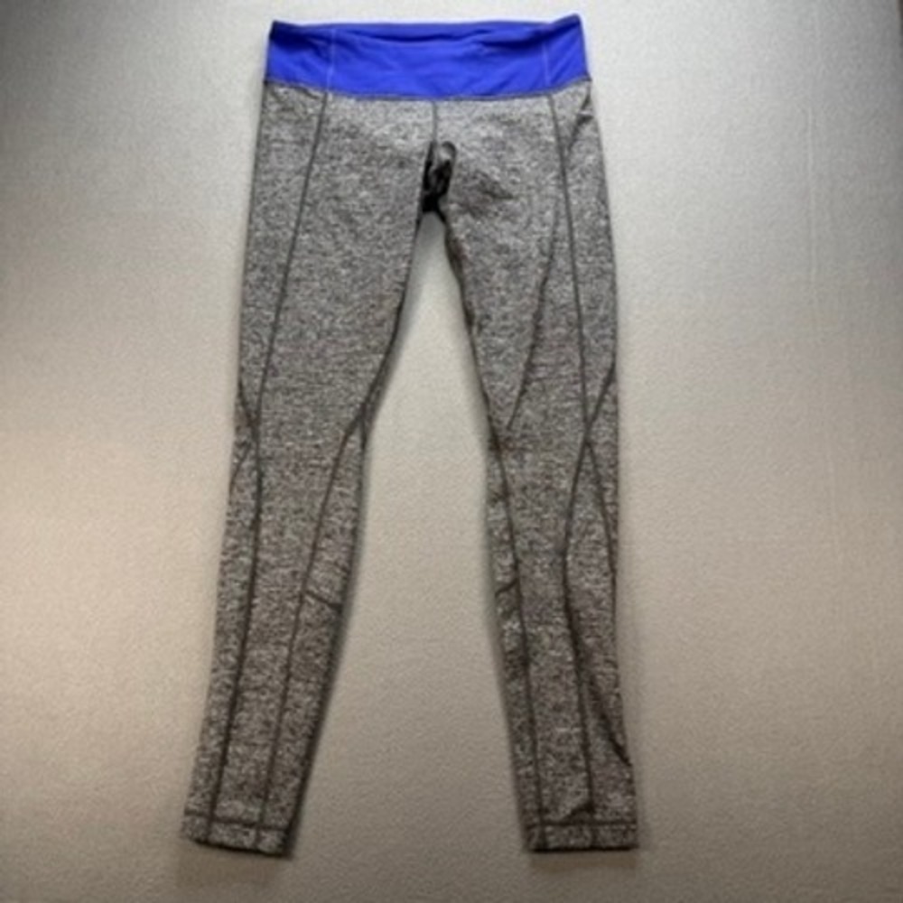 Lululemon Leggings Yoga Pants High Rise Size 10 Gray Blue Heathered Tight Active